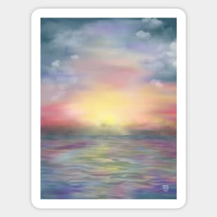 Hazy Ocean Sunrise Sticker